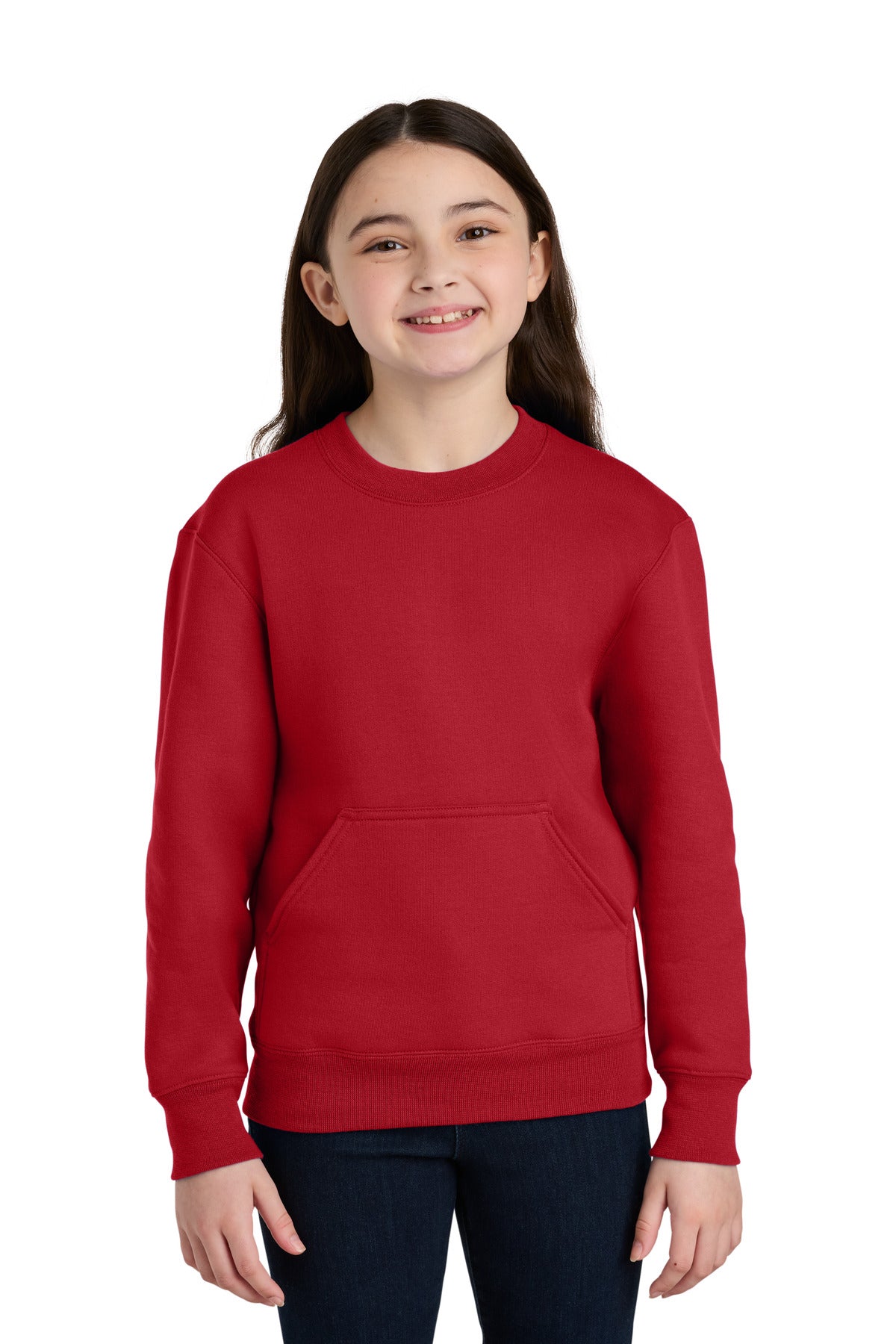 Port & Co™ Youth Core Fleece Crewneck Pocket Sweatshirt