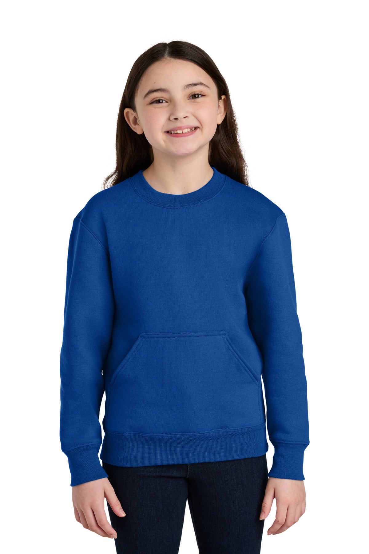 Port & Co™ Youth Core Fleece Crewneck Pocket Sweatshirt