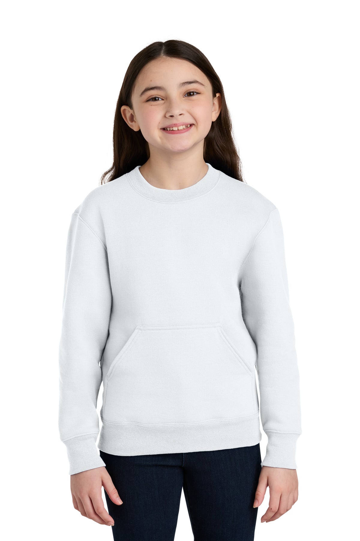 Port & Co™ Youth Core Fleece Crewneck Pocket Sweatshirt