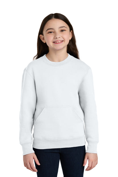 Port & Co™ Youth Core Fleece Crewneck Pocket Sweatshirt