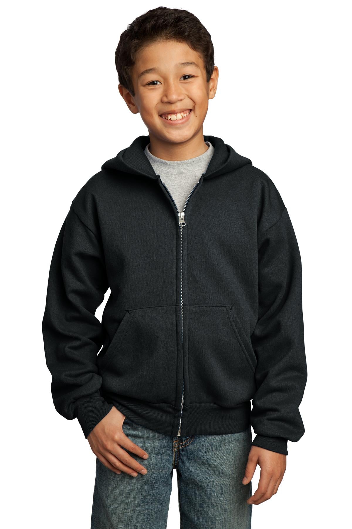 Port & Company? - Youth Core Fleece Full-Zip Hooded Swe