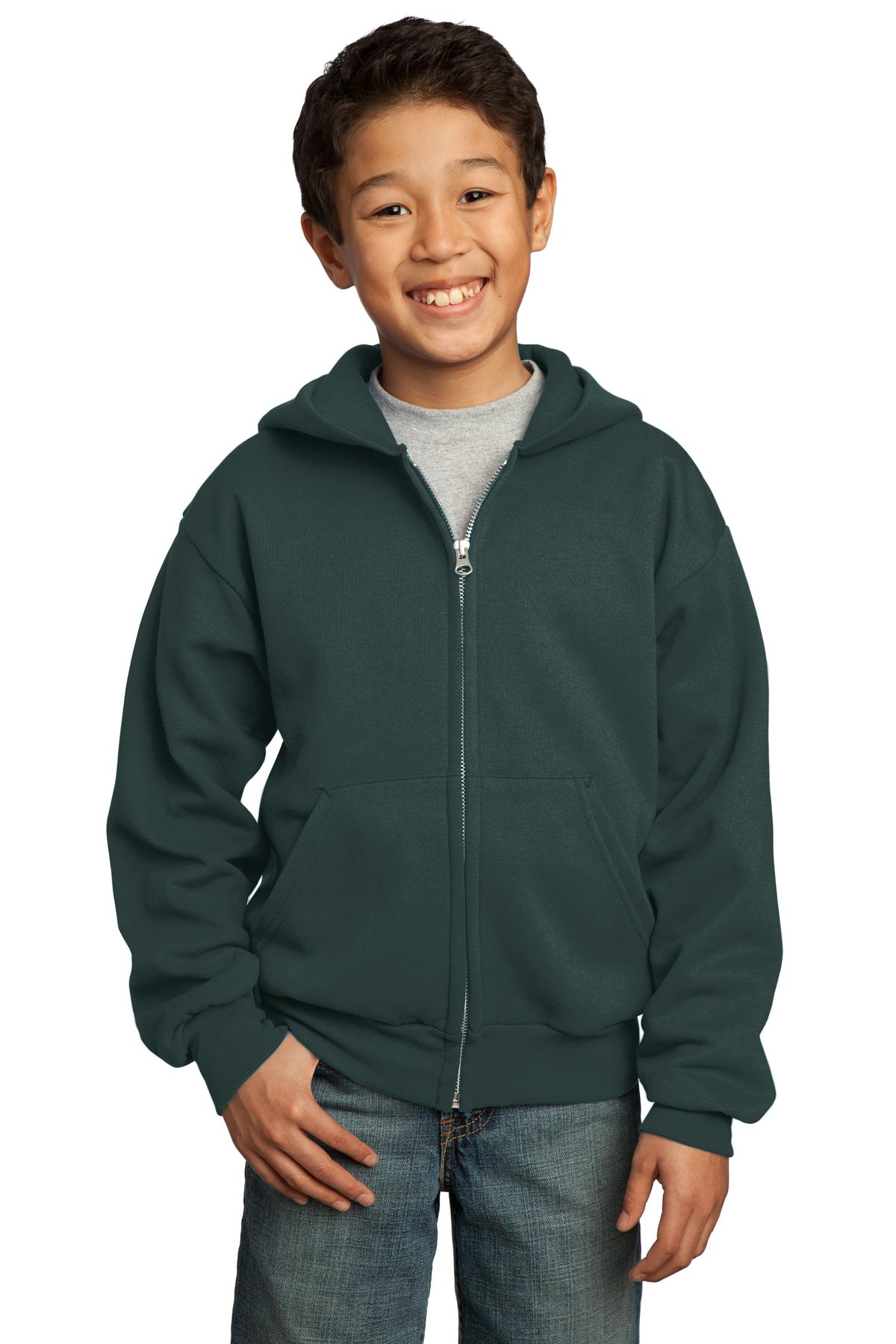 Port & Company? - Youth Core Fleece Full-Zip Hooded Swe