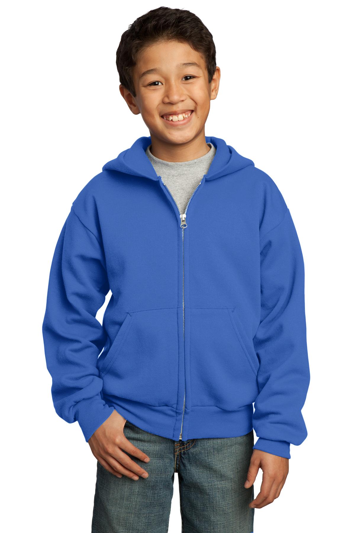 Port & Company? - Youth Core Fleece Full-Zip Hooded Swe