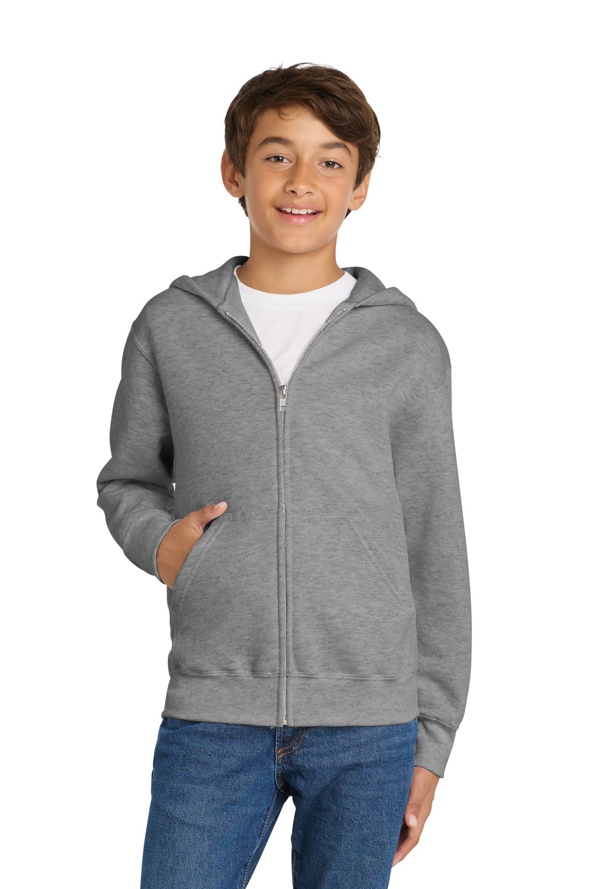 Port & Co™ Youth Core Fleece Full-Zip Hooded Sweatshirt