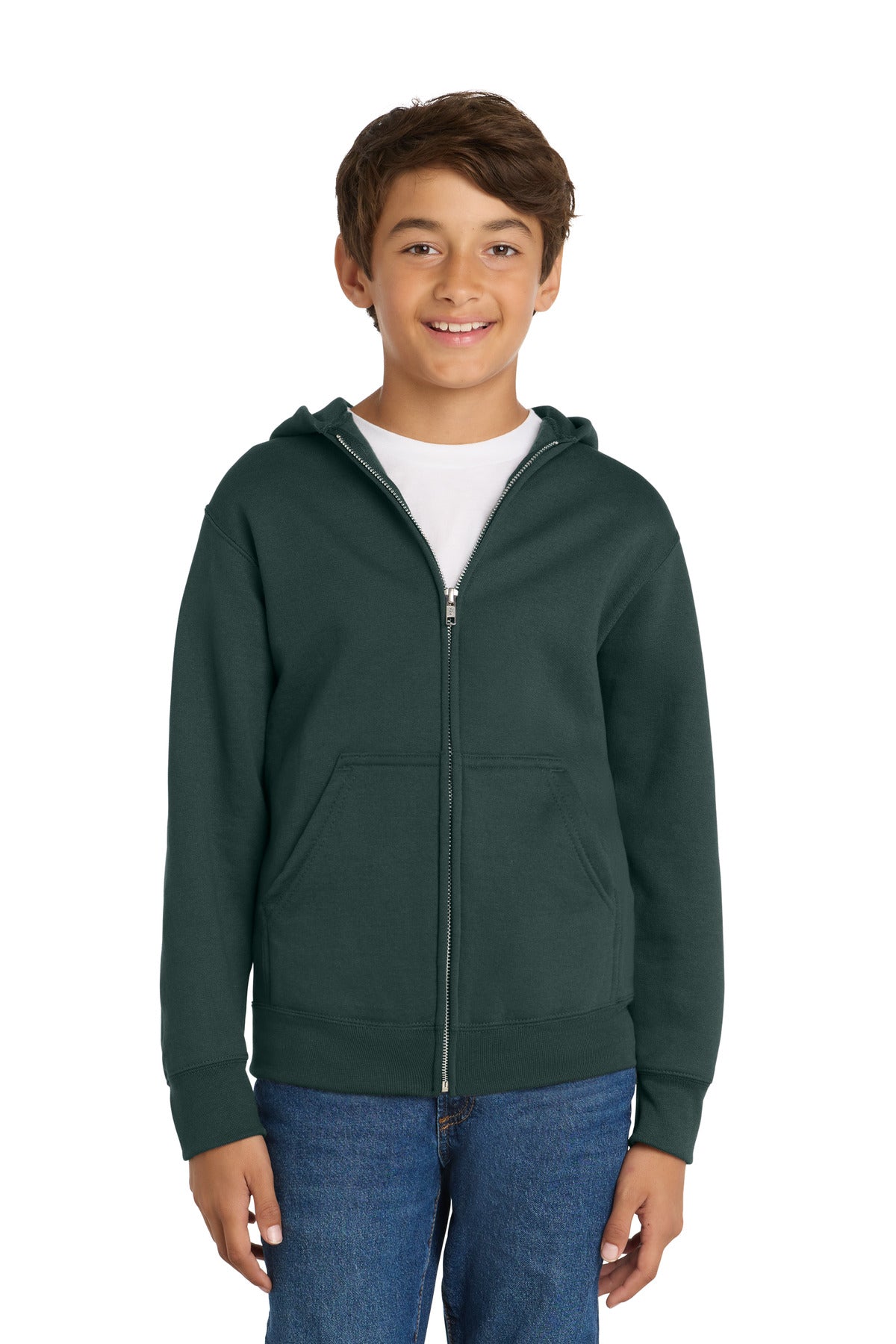 Port & Co™ Youth Core Fleece Full-Zip Hooded Sweatshirt