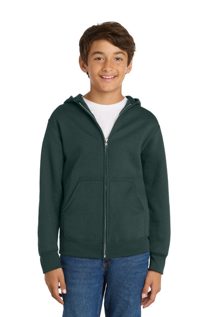 Port & Co™ Youth Core Fleece Full-Zip Hooded Sweatshirt