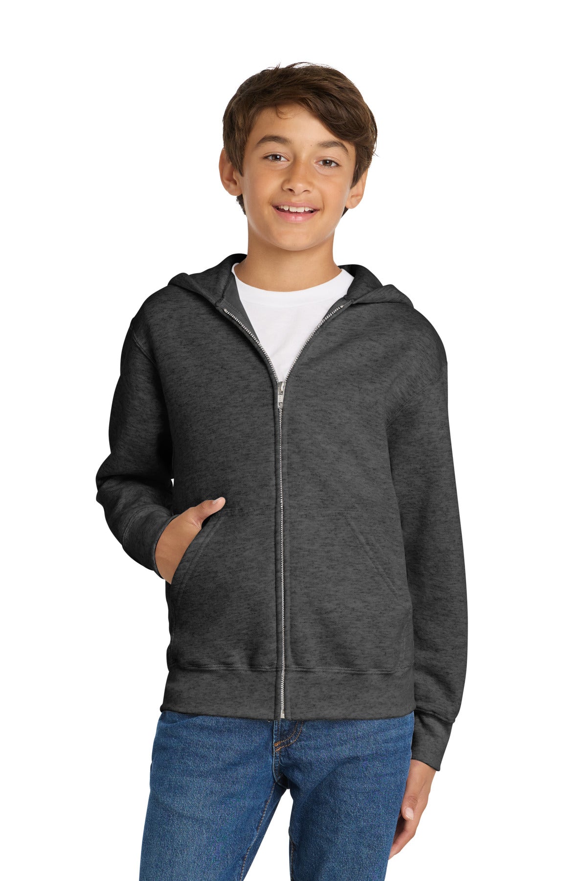 Port & Co™ Youth Core Fleece Full-Zip Hooded Sweatshirt