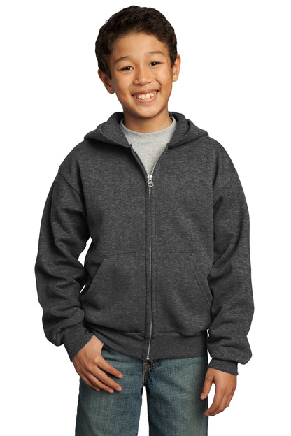 Port & Company? - Youth Core Fleece Full-Zip Hooded Swe