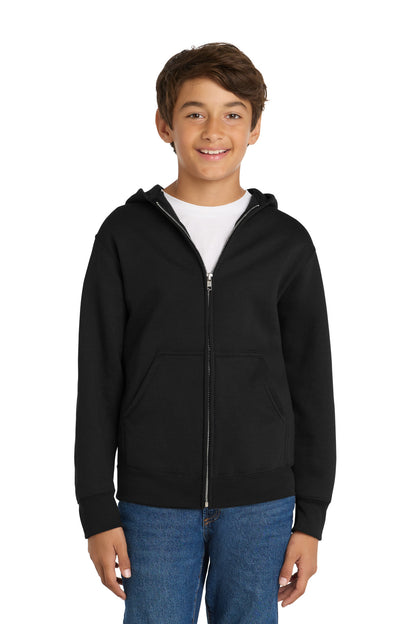 Port & Co™ Youth Core Fleece Full-Zip Hooded Sweatshirt