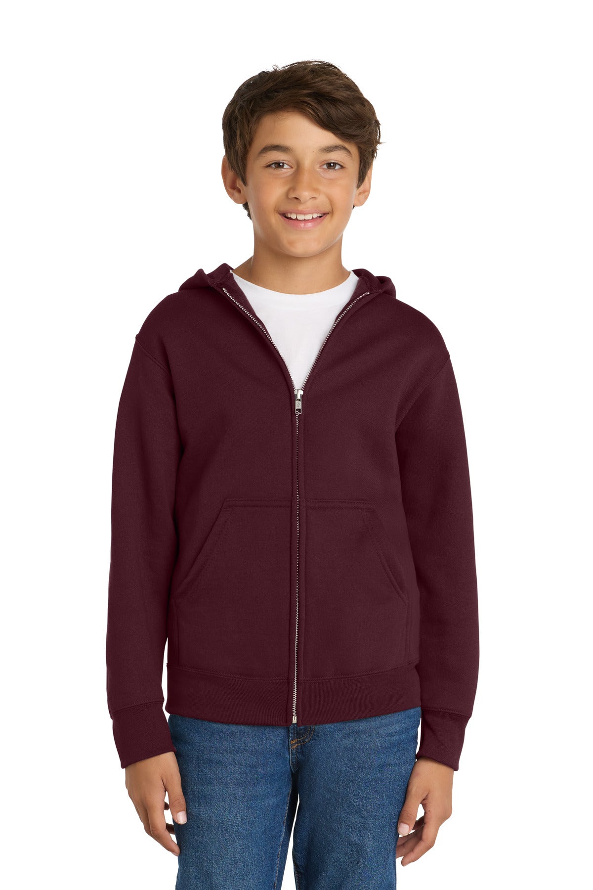 Port & Co™ Youth Core Fleece Full-Zip Hooded Sweatshirt