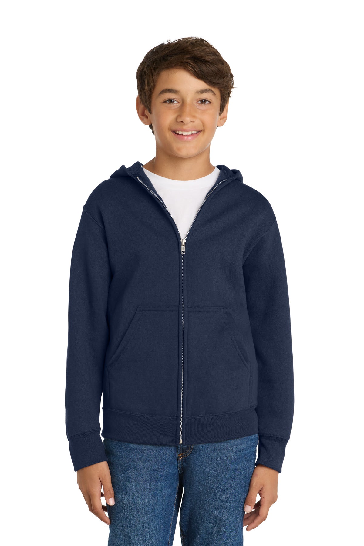 Port & Co™ Youth Core Fleece Full-Zip Hooded Sweatshirt