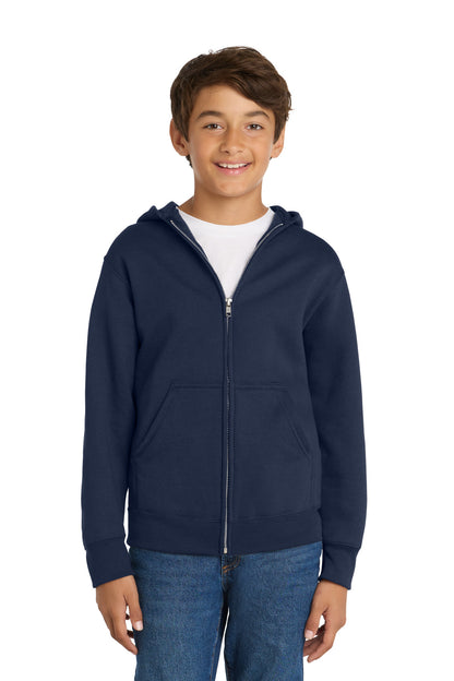 Port & Co™ Youth Core Fleece Full-Zip Hooded Sweatshirt