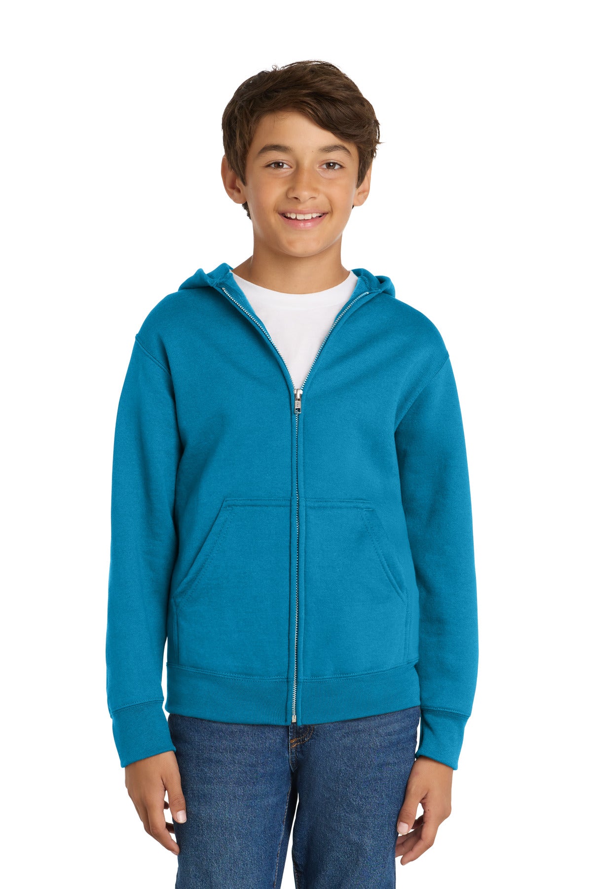 Port & Co™ Youth Core Fleece Full-Zip Hooded Sweatshirt