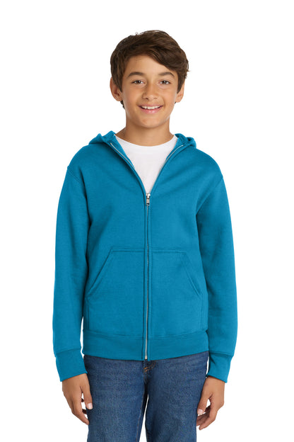 Port & Co™ Youth Core Fleece Full-Zip Hooded Sweatshirt