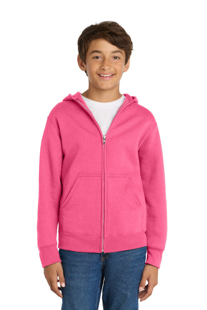 Port & Co™ Youth Core Fleece Full-Zip Hooded Sweatshirt