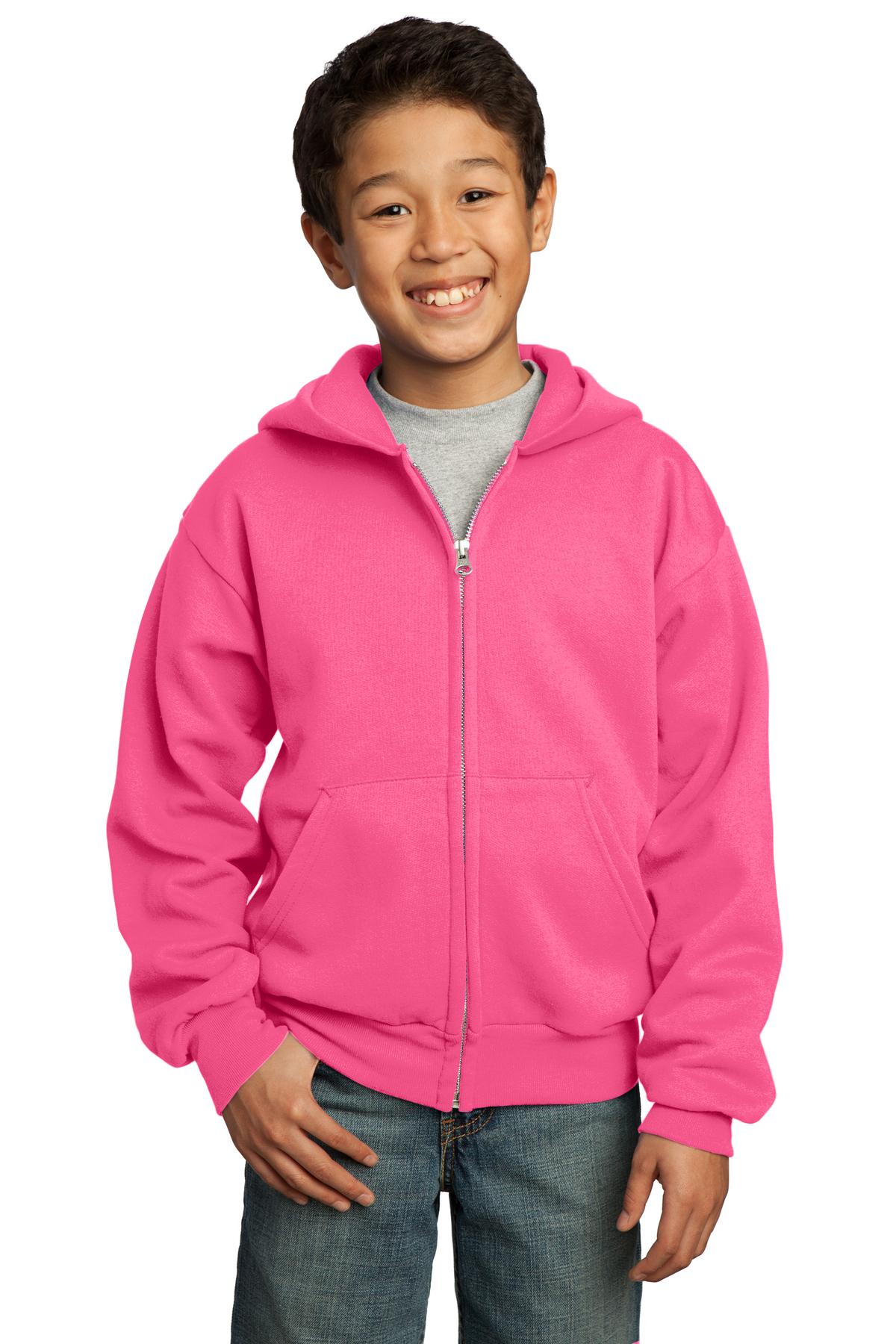 Port & Company? - Youth Core Fleece Full-Zip Hooded Swe