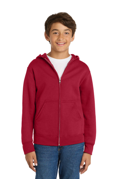 Port & Co™ Youth Core Fleece Full-Zip Hooded Sweatshirt