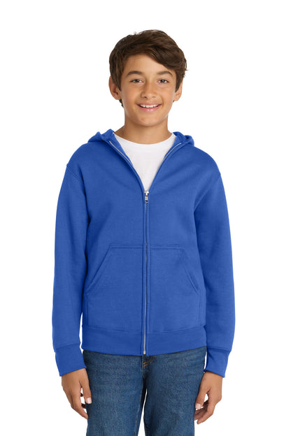 Port & Co™ Youth Core Fleece Full-Zip Hooded Sweatshirt
