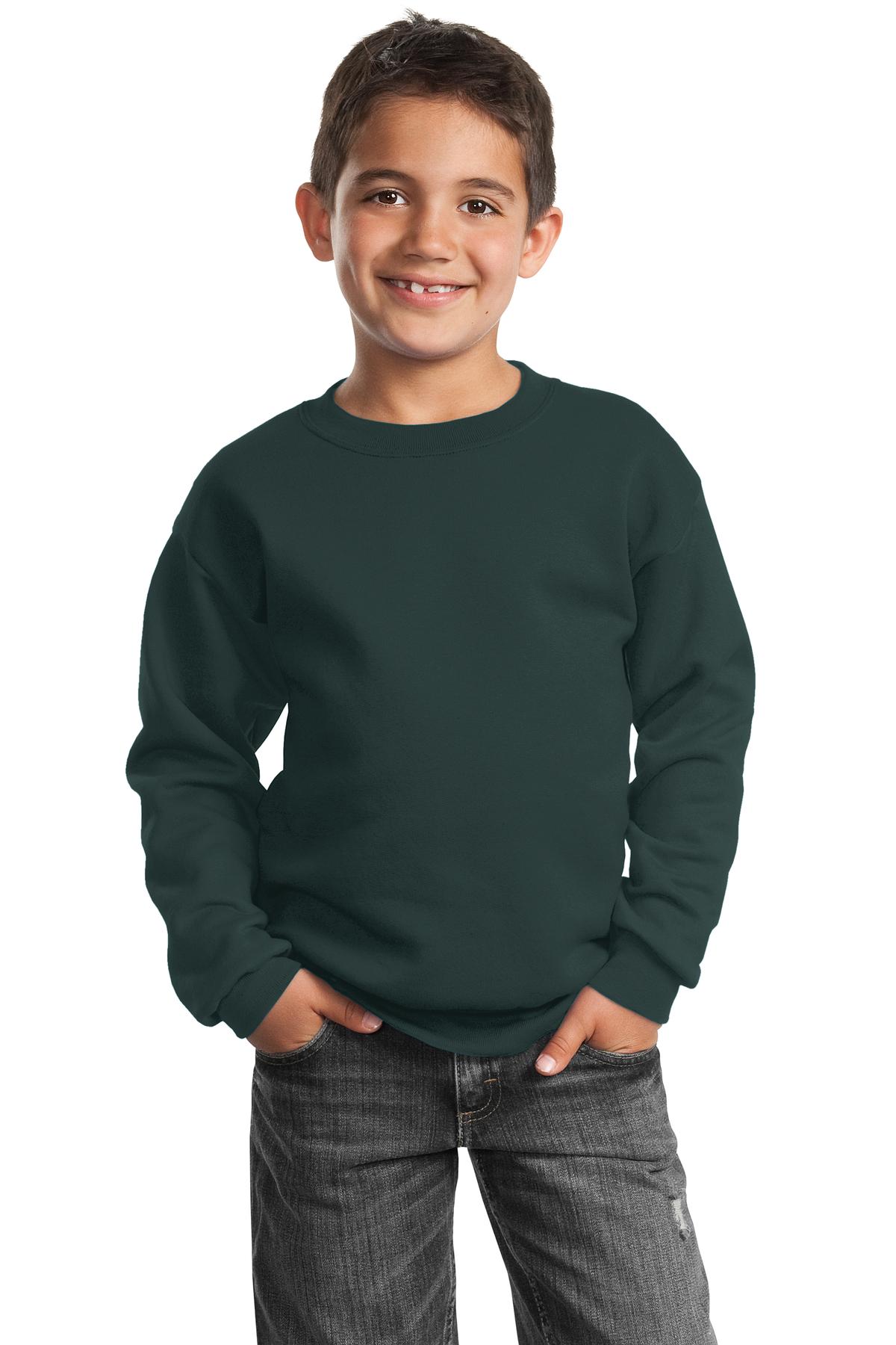 Port & Company? Youth Core Fleece Crewneck Sweatshirt.
