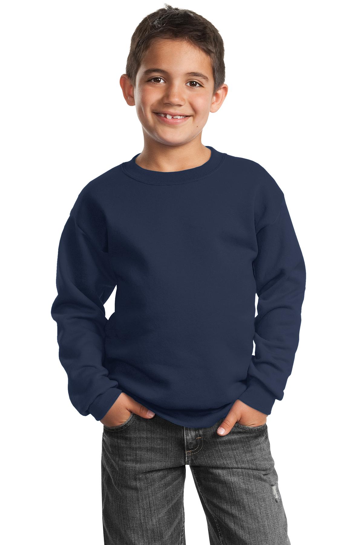 Port & Company? Youth Core Fleece Crewneck Sweatshirt.