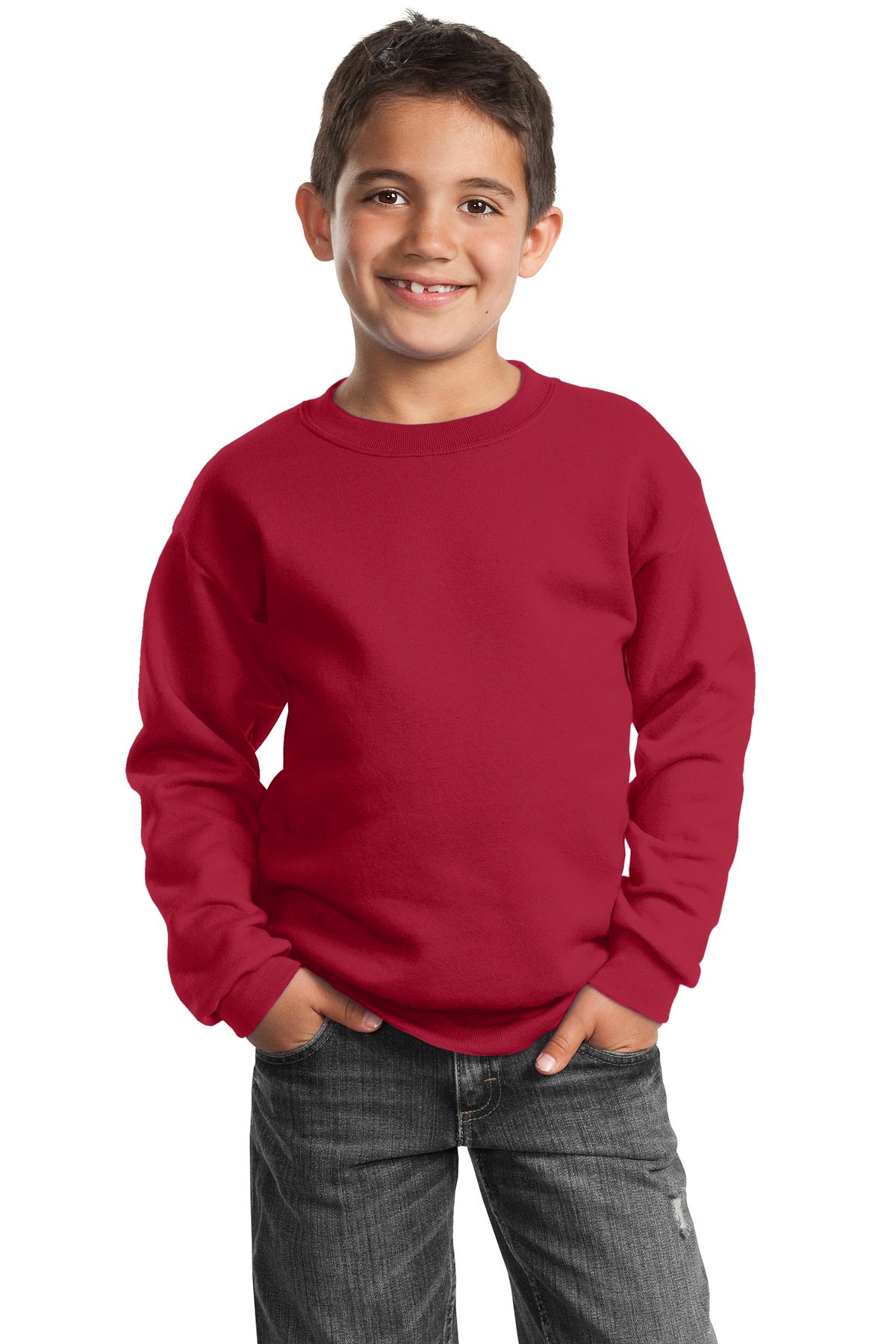 Port & Company? Youth Core Fleece Crewneck Sweatshirt.