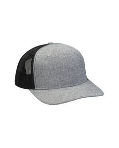 Adams Cap Heather Woven-Soft Mesh Trucker Style Cap - PV102