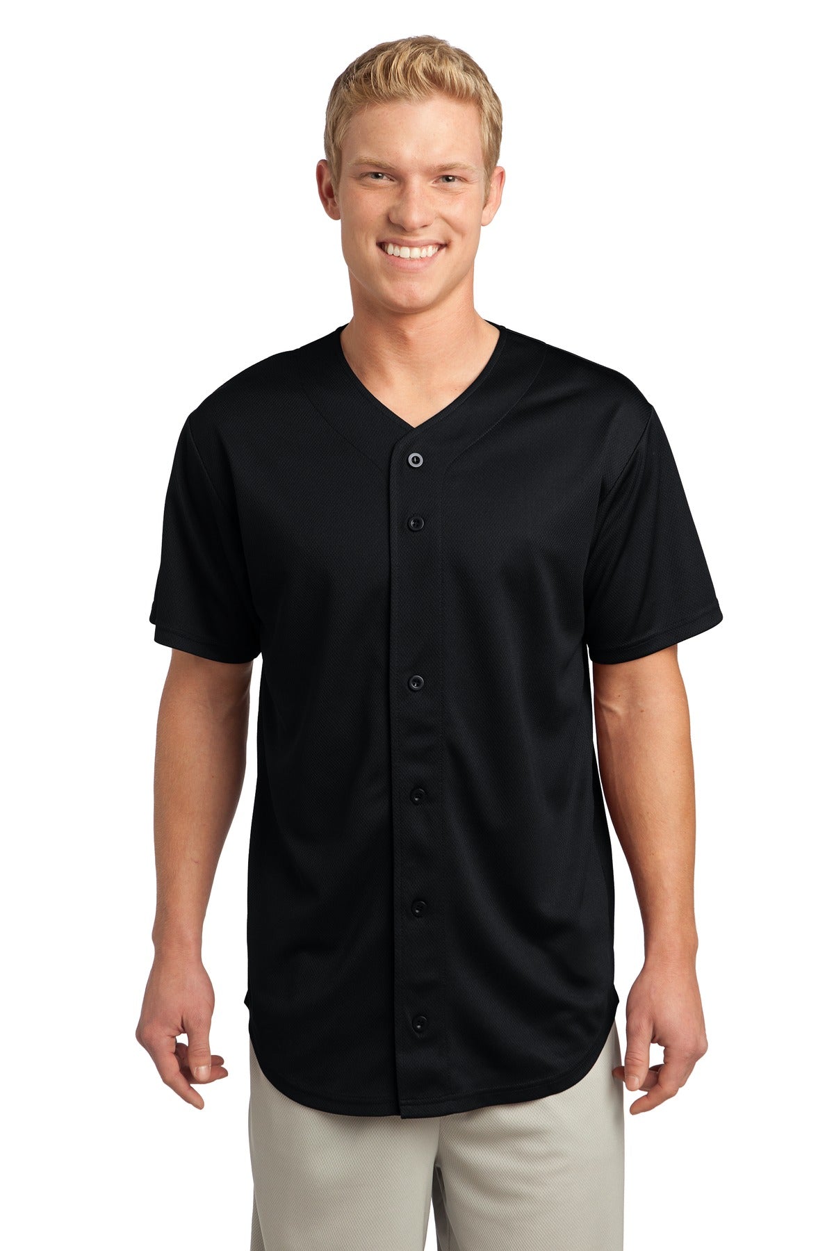 Sport-Tek? PosiCharge? Tough Mesh Full-Button Jersey. S