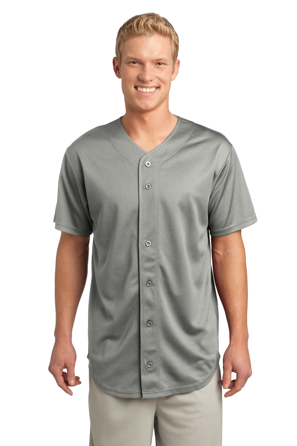 Sport-Tek? PosiCharge? Tough Mesh Full-Button Jersey. S