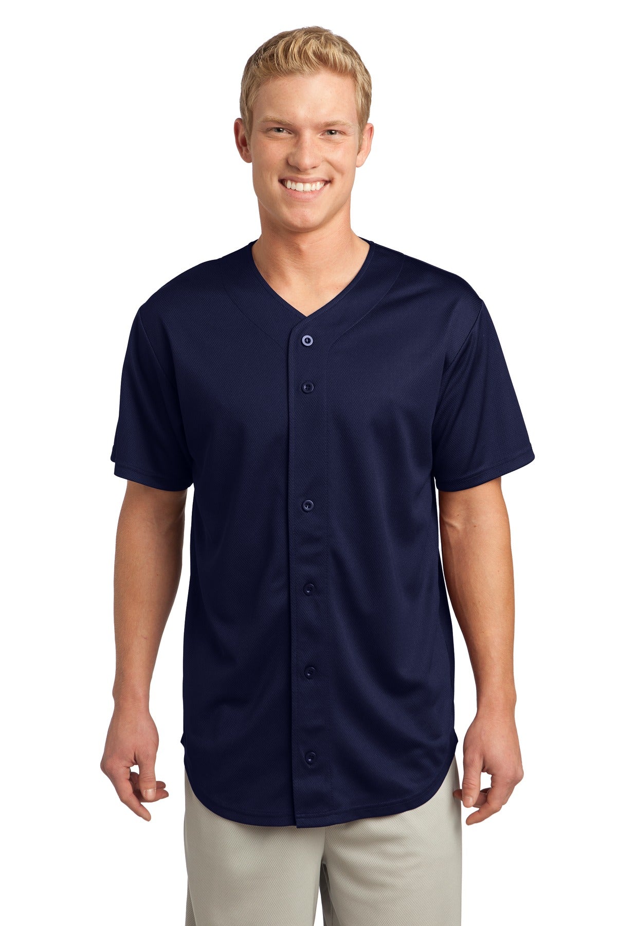 Sport-Tek? PosiCharge? Tough Mesh Full-Button Jersey. S