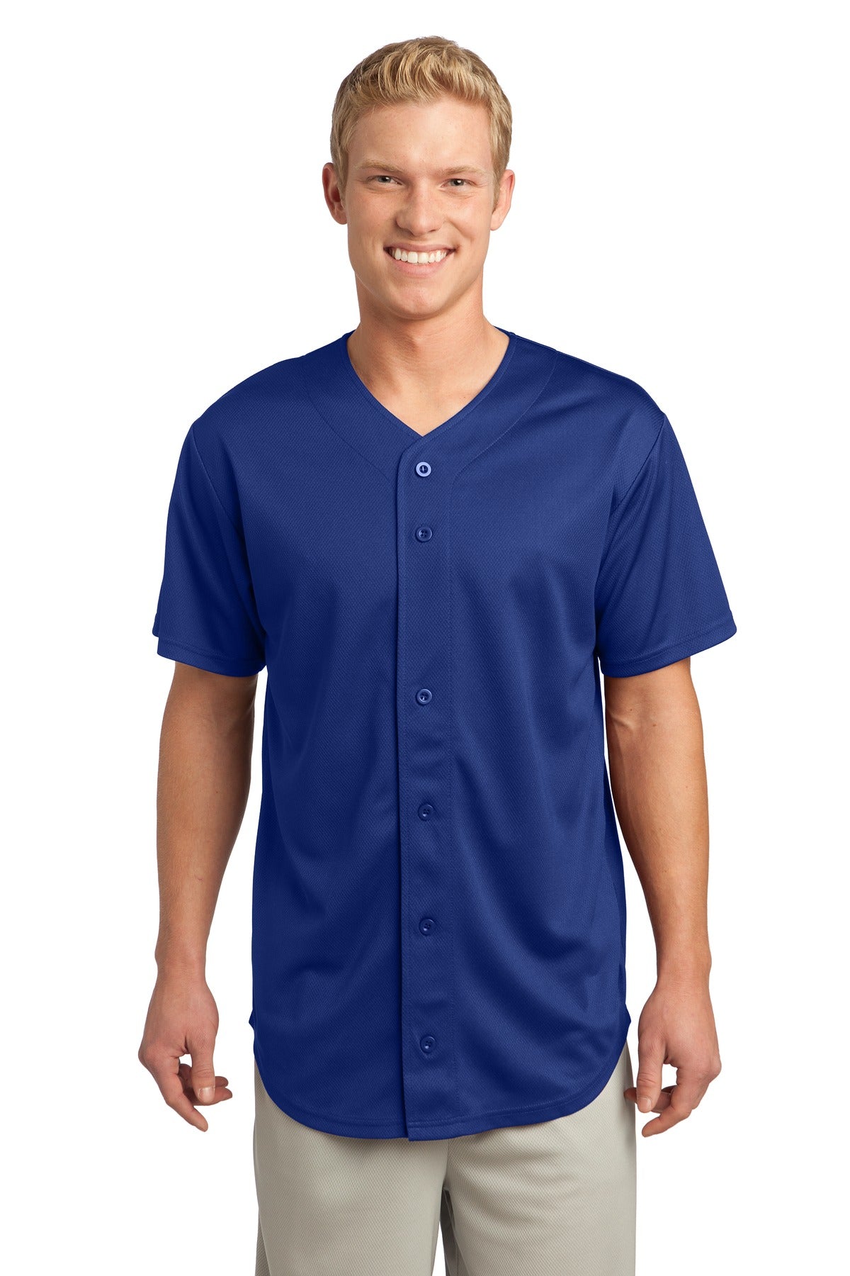 Sport-Tek? PosiCharge? Tough Mesh Full-Button Jersey. S