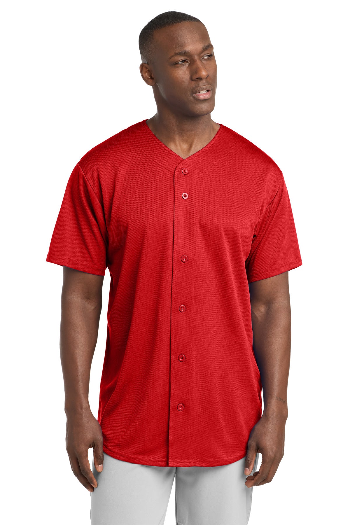 Sport-Tek® PosiCharge® Tough Mesh Full-Button Jersey