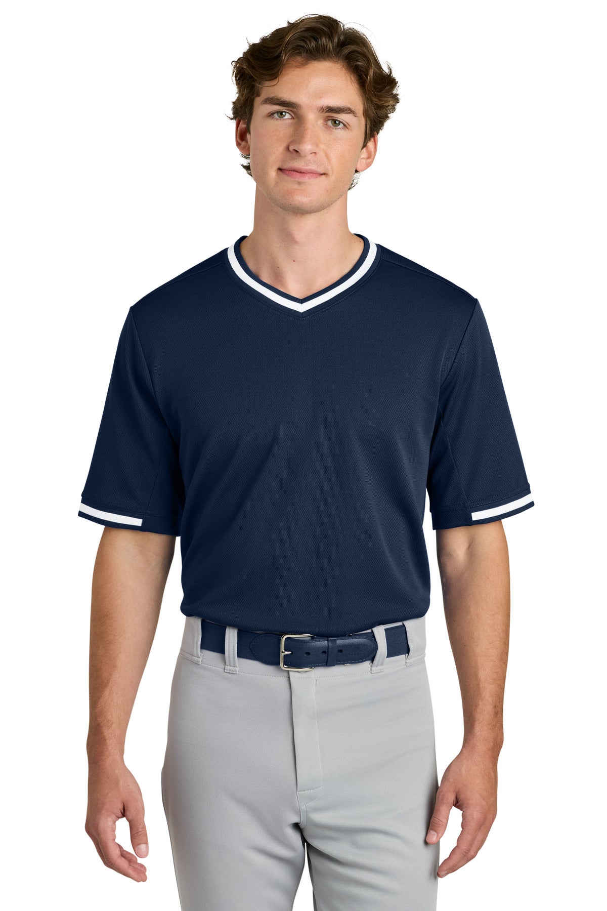Sport-Tek® Tough Mesh V-Neck Baseball Jersey