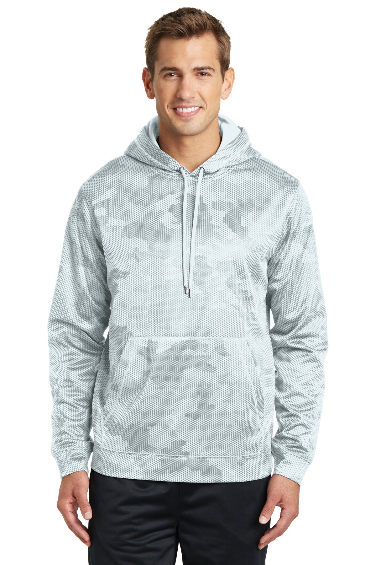 Sport-Tek? Sport-Wick? CamoHex Fleece Hooded Pullover.