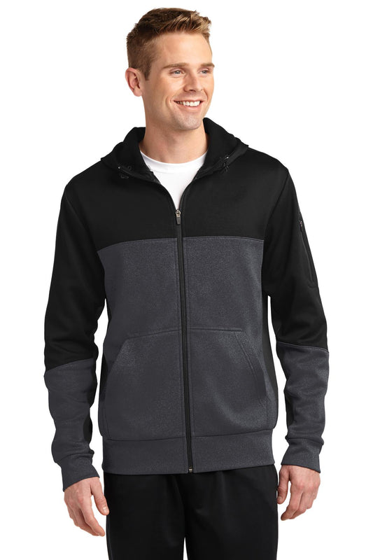 Sport-Tek? Tech Fleece Colorblock Full-Zip Hooded Jacke