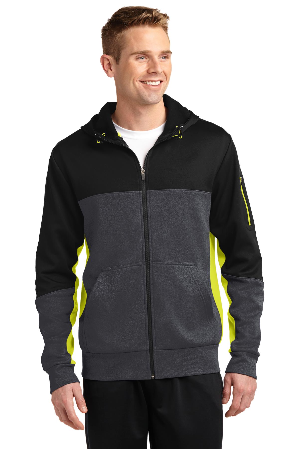 Sport-Tek? Tech Fleece Colorblock Full-Zip Hooded Jacke