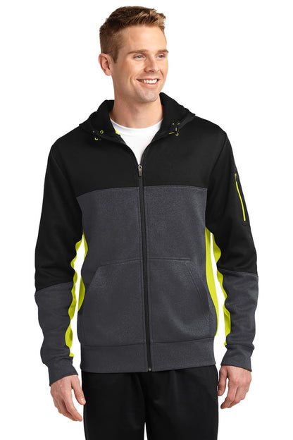 Sport-Tek? Tech Fleece Colorblock Full-Zip Hooded Jacke
