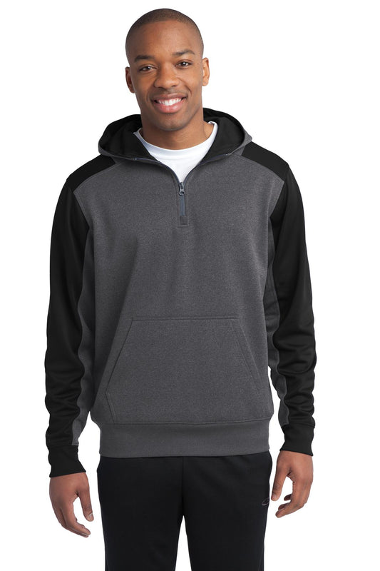 Sport-Tek?  Tech Fleece Colorblock 1/4-Zip Hooded Sweat