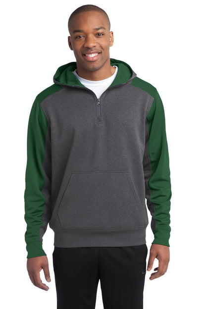 Sport-Tek?  Tech Fleece Colorblock 1/4-Zip Hooded Sweat