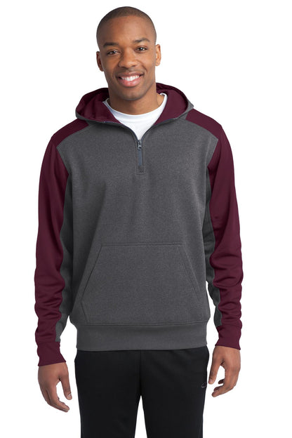 Sport-Tek?  Tech Fleece Colorblock 1/4-Zip Hooded Sweat
