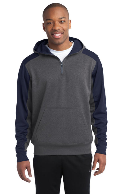 Sport-Tek?  Tech Fleece Colorblock 1/4-Zip Hooded Sweat