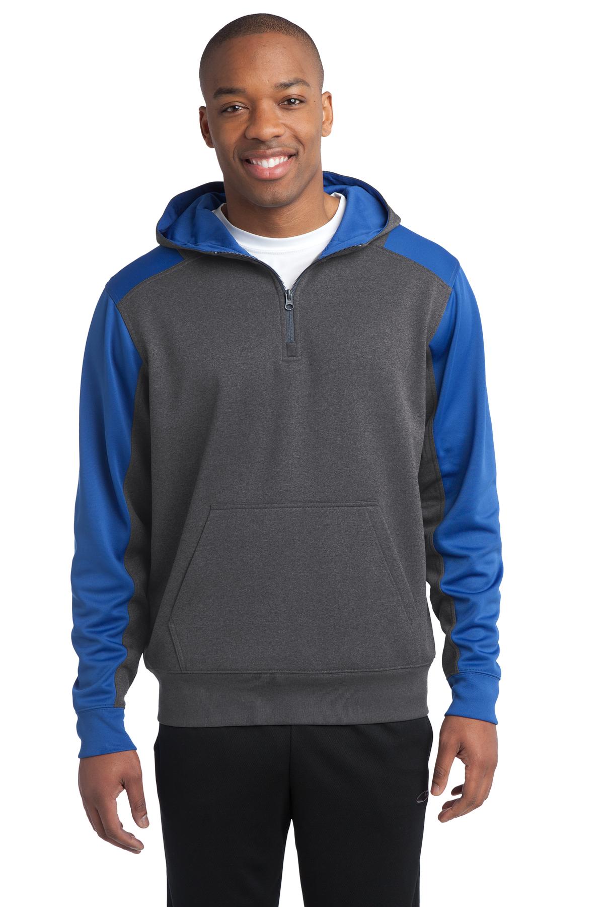 Sport-Tek?  Tech Fleece Colorblock 1/4-Zip Hooded Sweat