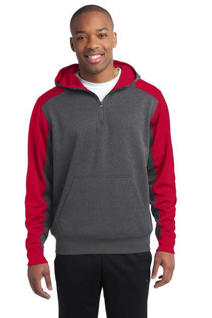 Sport-Tek?  Tech Fleece Colorblock 1/4-Zip Hooded Sweat
