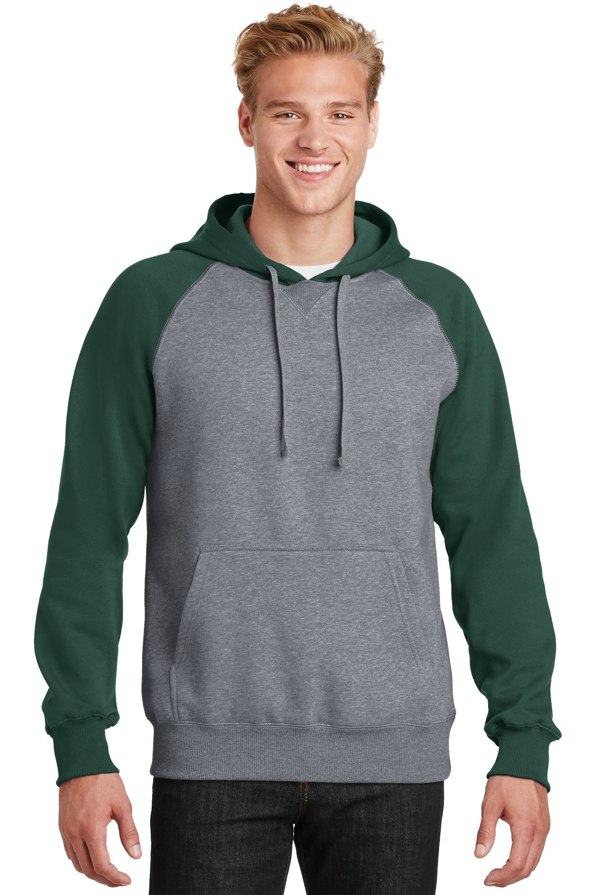 Sport-Tek? Raglan Colorblock Pullover Hooded Sweatshirt