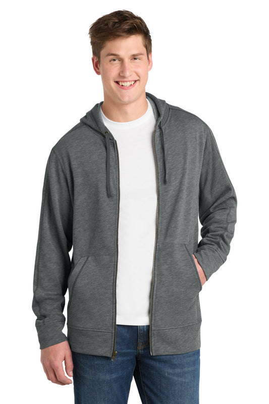 Sport-Tek ® PosiCharge ® Tri-Blend Wicking Fleece Full-Zip Hooded Jacket