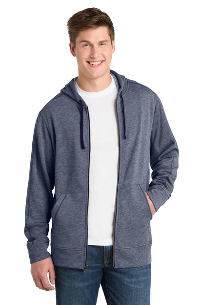 Sport-Tek ® PosiCharge ® Tri-Blend Wicking Fleece Full-Zip Hooded Jacket