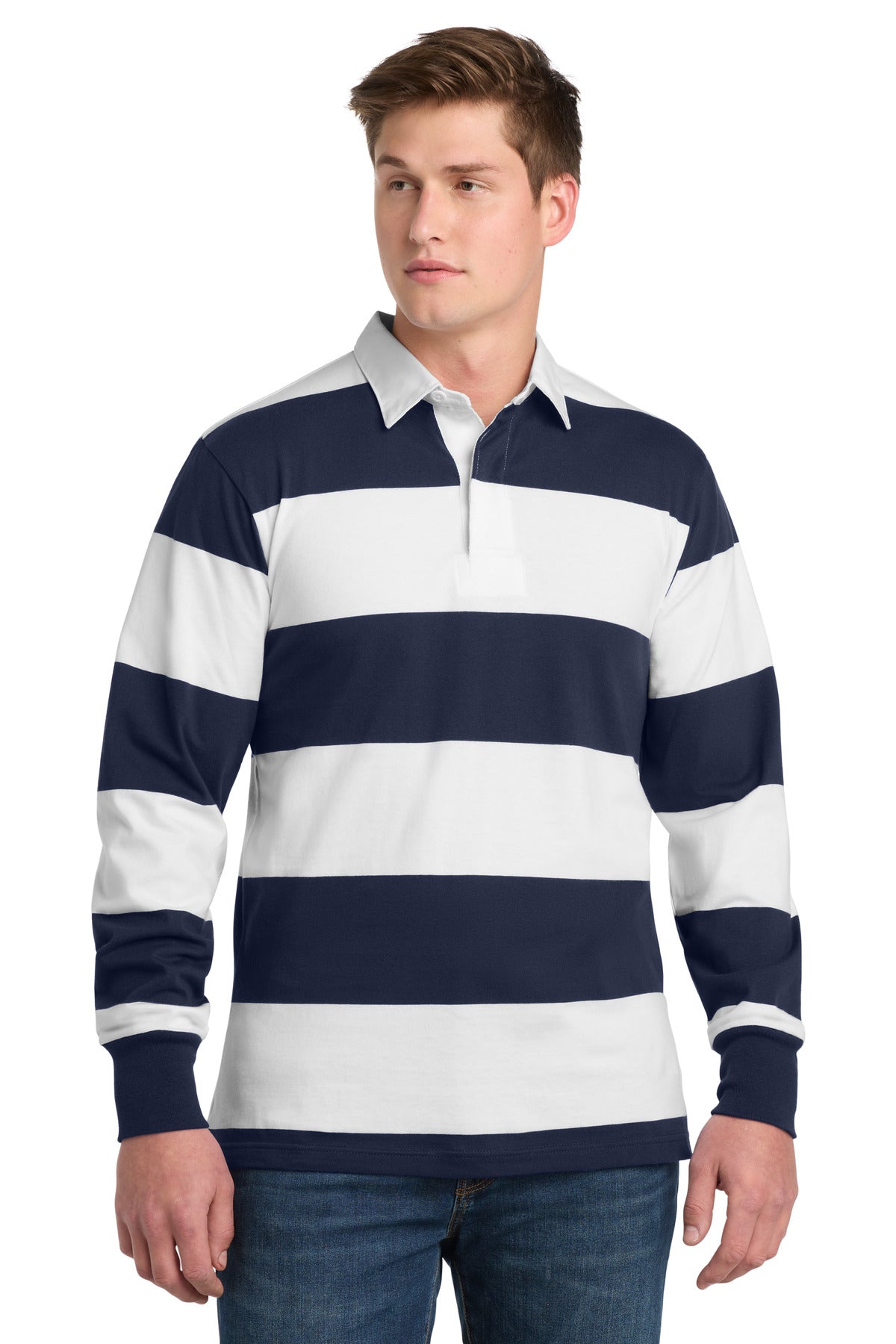 Sport-Tek® Classic Long Sleeve Rugby Polo