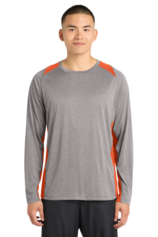 Sport-Tek® Long Sleeve Heather Colorblock Contender™ Tee