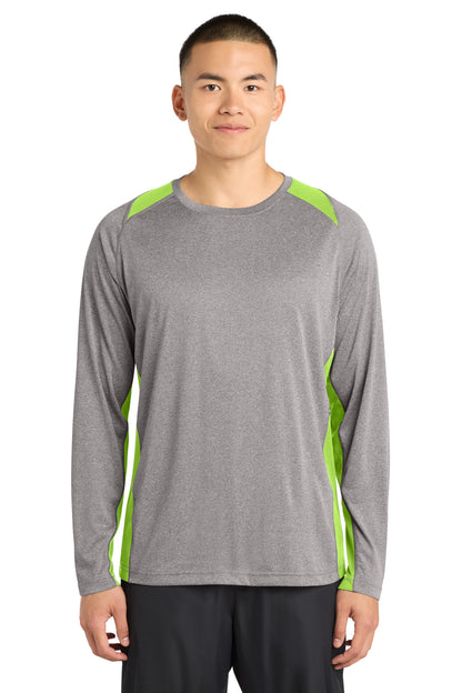 Sport-Tek® Long Sleeve Heather Colorblock Contender™ Tee