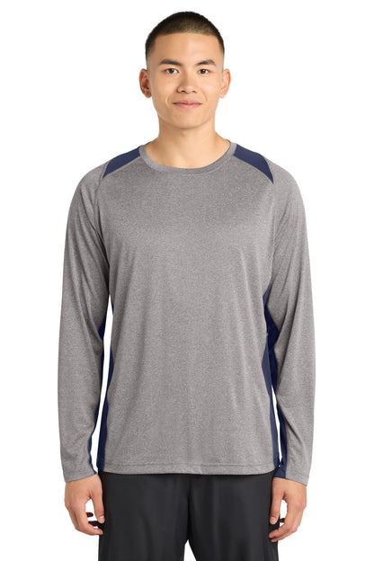 Sport-Tek® Long Sleeve Heather Colorblock Contender™ Tee