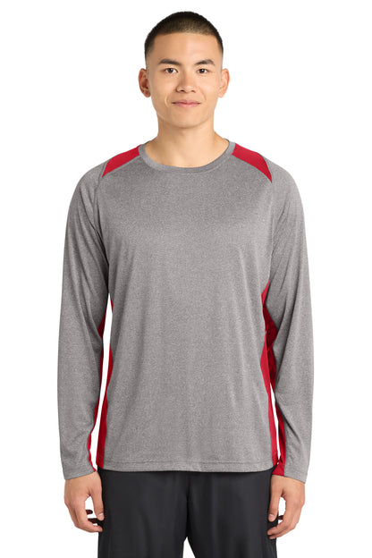 Sport-Tek® Long Sleeve Heather Colorblock Contender™ Tee